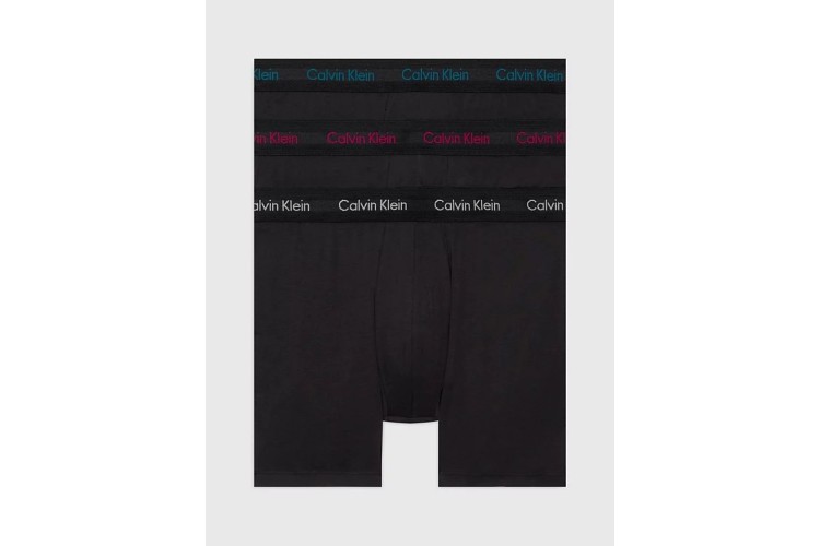 Calvin Klein 3 Pack Cotton Stretch Boxer Briefs - B- Auth Gry/Chesapk Bay/Jwl Lgs